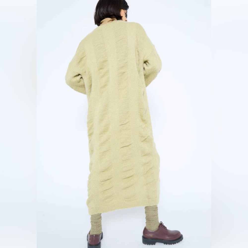 Black Crane Lime Waterfall Mohair & Wool Dress - Size L - Never Worn - Picture 8 of 15